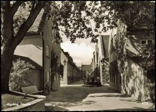 Ansichtskarte Augsburg Fuggerei, Straßen-Ansicht 1964