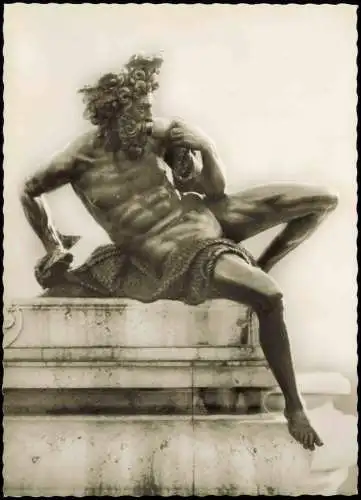 Ansichtskarte Augsburg Augustusbrunnen Brunnenbach 1960