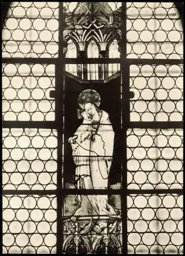 Augsburg ST. ULRICH UND AFRA Muttergottes Glasgemälde Zeichnung   Holbein 1960