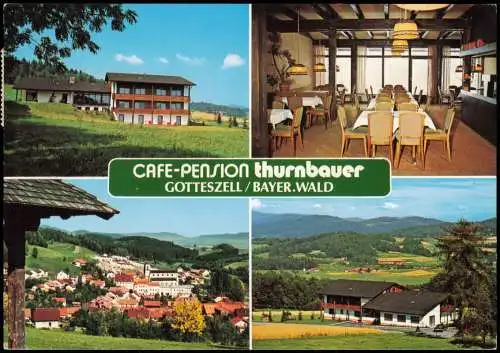 Gotteszell Mehrbildkarte Café Pension Thurnbauer Weihmannsried 1984