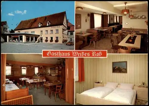 Ansichtskarte Burgbernheim Gasthaus Weißes Roß (Mehrbildkarte) 1991