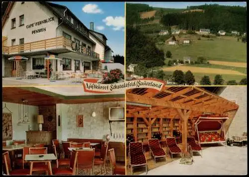 Schwalefeld-Willingen (Upland) Mehrbild-AK mit Café und Pension FERNBLICK 1965