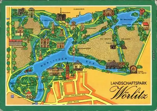 Wörlitz-Oranienbaum-Wörlitz Landschaftspark Wörlitz - Karte/Plan 1987/2008