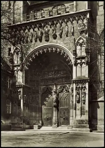 Ansichtskarte Augsburg Augsburger Dom Domportal 1960