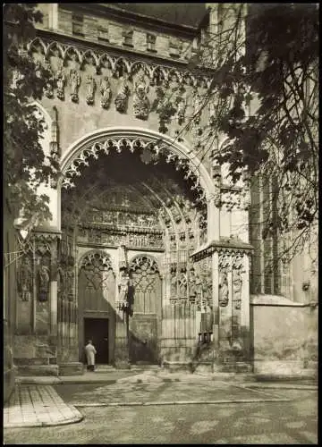 Ansichtskarte Augsburg Augsburger Dom Südportal 1960