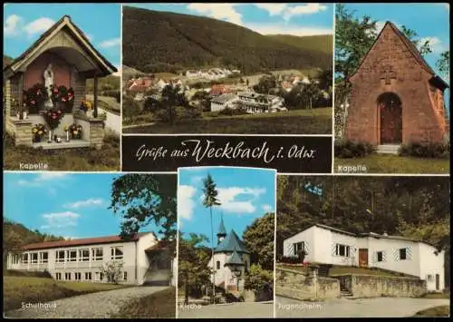 Ansichtskarte Weckbach-Weilbach Schule, Kirche, Jugendheim Mehrbild 1978