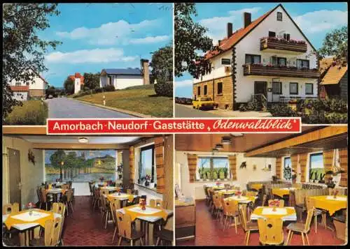 Ansichtskarte Amorbach Gaststätte, Odenwaldblick 4 Bild 1989