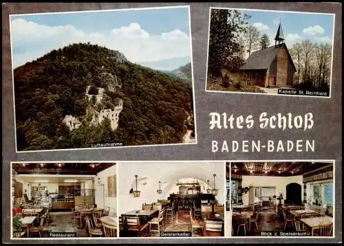 Baden-Baden Umland-Ansichten mit Café-Restaurant ALTES SCHLOSS 1974