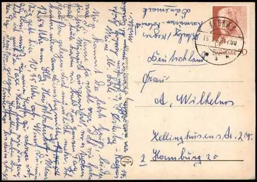 Postcard .Dänemark - Sonderby Kegnes Häuser am Strand 1976