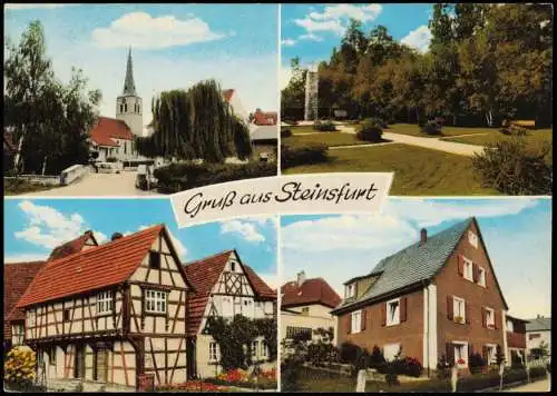 Ansichtskarte Steinsfurt-Sinsheim Park Fachwerkhaus Kirche 4 Bild 1976