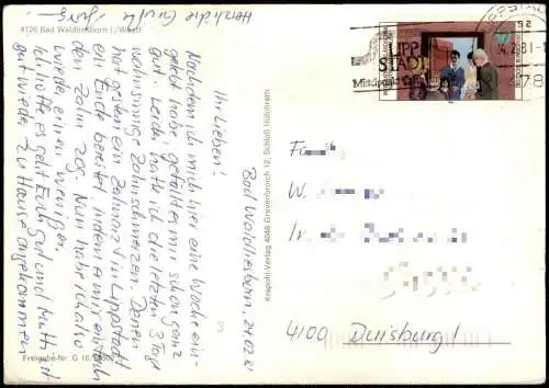 Ansichtskarte Bad Waldliesborn Luftbild Luftaufnahme 1981