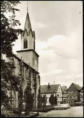 Ansichtskarte Treysa-Schwalmstadt Stadtkirche Parkplatz Häuser 1971