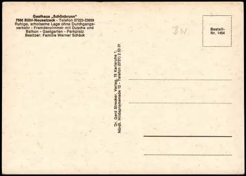 Neusatz-Bühl (Baden) Gasthaus Schönbrunn 4 Bild Neusatzeck 1976