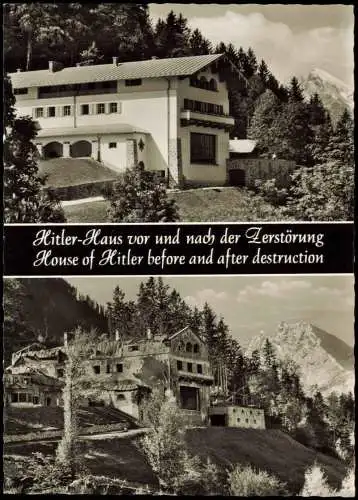 Ansichtskarte Berchtesgaden Obersalzberg vor und nach der Zerstörung 1961