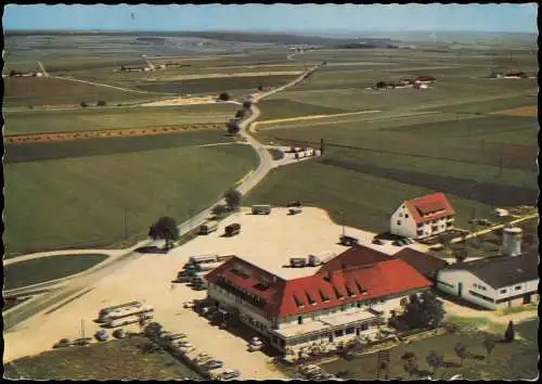 Ansichtskarte Ulm a. d. Donau Luftbild Rasthaus Esso-Station 1968