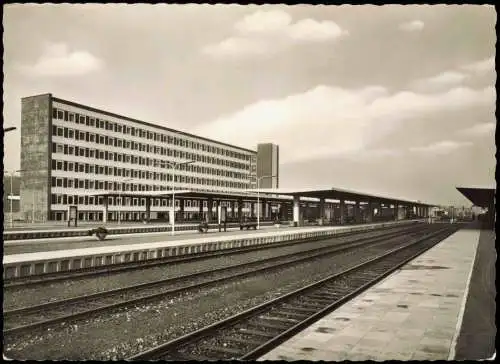 Braunschweig Der neue Hauptbahnhof Blick von den Bahnsteigen 1964