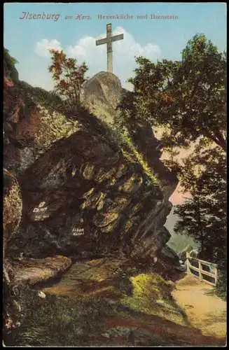 Ansichtskarte Ilsenburg (Harz) Hexenküche am Ilsenstein. 1912