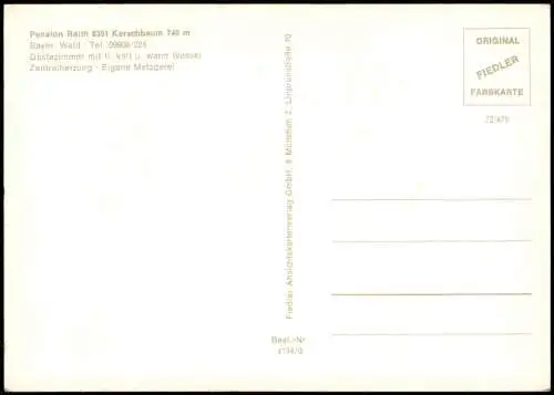 Kerschbaum Bayerischer Wald Pension Raith Kerschbaum (Mehrbildkarte) 1975