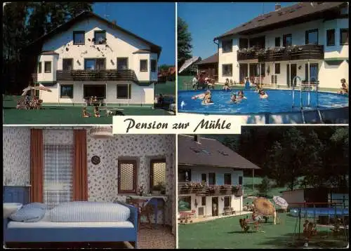 Ansichtskarte Mickhausen (LK Augsburg) Mehrbildkarte Pension Zur Mühle 1987