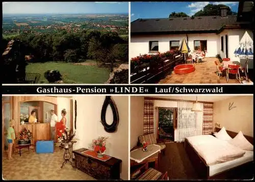 Ansichtskarte Lauf (Schwarzwald) Mehrbildkarte Gasthaus-Pension LINDE 1991