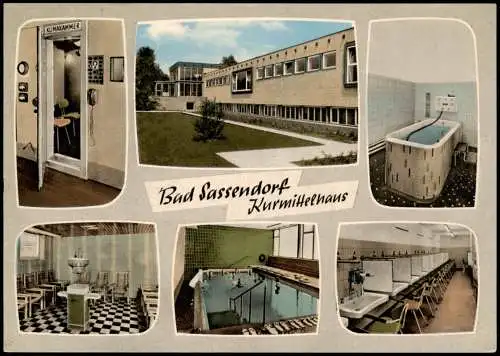 Ansichtskarte Bad Sassendorf Mehrbildkarte Innenansichten Kurmittelhaus 1960
