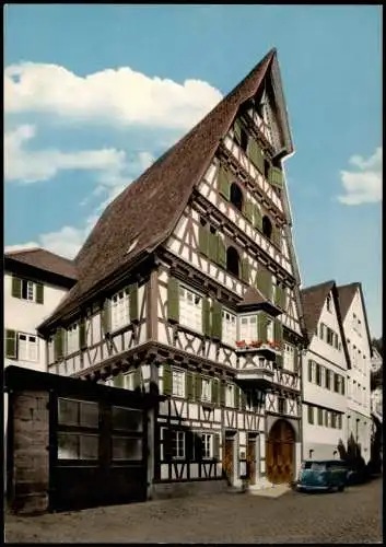 Calw Lederstraße, schönstes Fachwerkhaus, VW Bulli Kastenwagen 1960