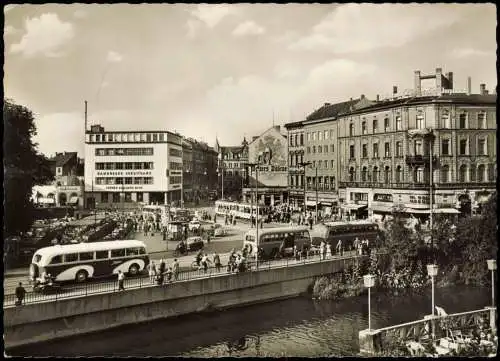 Ansichtskarte Braunschweig Friedrich Wilhelm Platz Verkehr 1956
