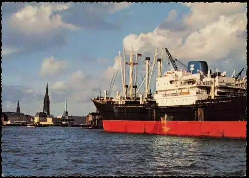 Ansichtskarte Hamburg Hafen Frachtschiff 1961
