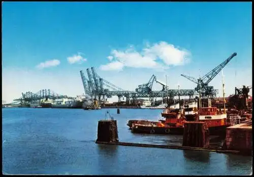 Ansichtskarte Emden Hafen Kräne 1971