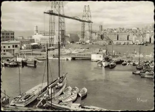 CPA Marseille Bassin de Carénage et Pont Tranbordeur. 1942