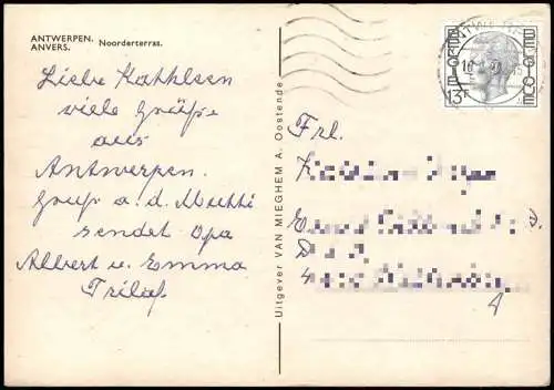 Postkaart Antwerpen Anvers Noorderterras. Schiff Ship 1985
