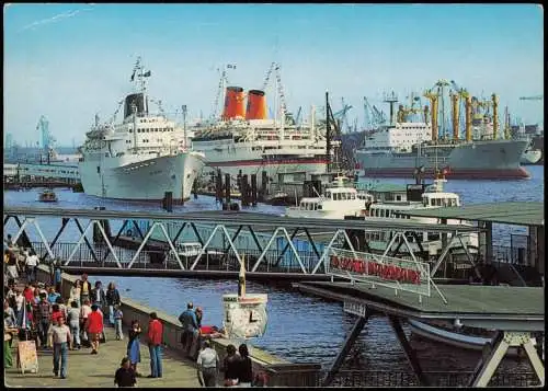 Ansichtskarte Hamburg Hafen MS Europa u. MS Cabo san Roque 1978