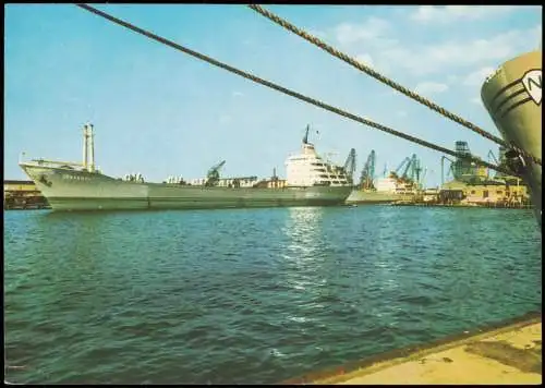 Ansichtskarte Rostock MS „Lübbenau" 11 200 tdw Motorschiff Schiff 1966