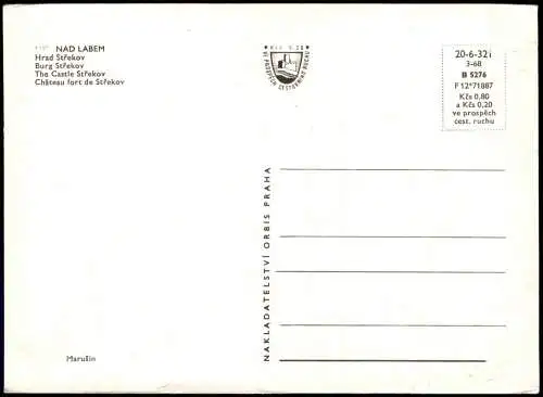 Schreckenstein (Elbe)-Aussig  Ústí nad Labem Burg Schreckenstein / Střekov 1968