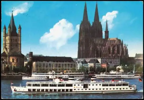 Ansichtskarte Köln Stadtpanorama Fahrgastschiff Schiff 1981
