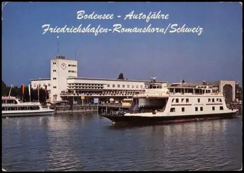 Ansichtskarte Friedrichshafen Bodensee - Autofähre Schiff 1977  Bordstempel