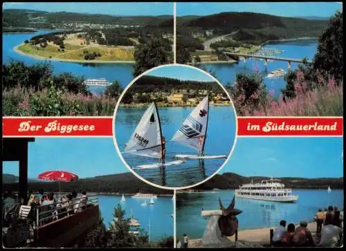 Ansichtskarte Olpe MB Biggesee 1988  Bordstempel MS Westfalen Motorschiff