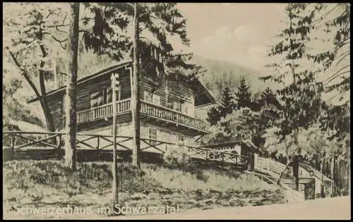 Ansichtskarte Schwarzburg Schweizerhaus-Schwarzatal Künstlerkarte 1914
