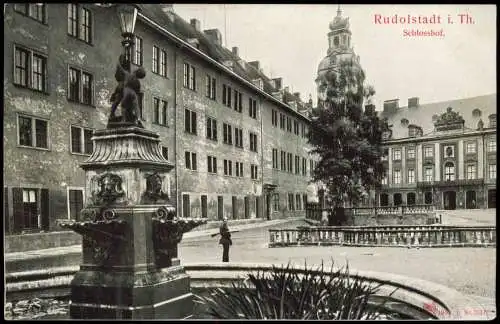 Ansichtskarte Rudolstadt Schlosshof. 1911
