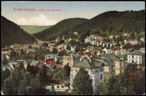 Ansichtskarte Friedrichroda Blick vom Kurhaus 1914