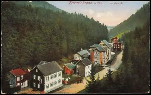 Ansichtskarte Friedrichroda Partie im Grund 1914
