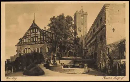 Ansichtskarte Eisenach Hinterer Burghof Wartburg 1928