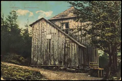 Ansichtskarte Gabelbach-Ilmenau Goethehäuschen. Colorkarte Kickelhahn 1920