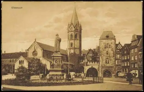 Ansichtskarte Eisenach Sepia-Gold Karlsplatz 1914