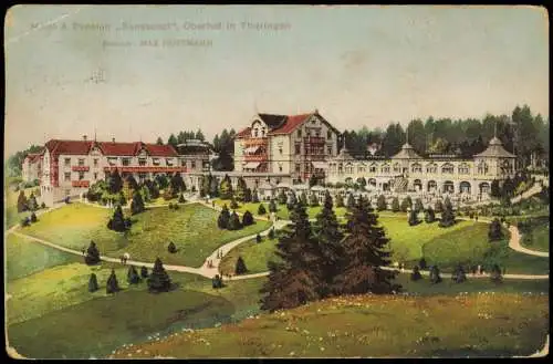 Ansichtskarte Oberhof (Thüringen) Hotel & Pension Sanssouci 1913