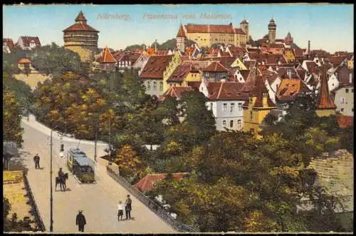 Ansichtskarte Nürnberg Panorama-Ansicht Blick vom Hallertor 1910