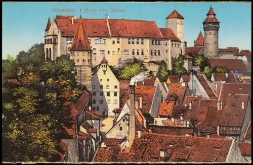 Ansichtskarte Nürnberg Burg von Süden 1910