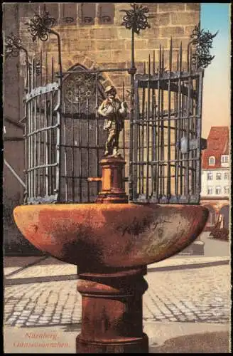 Ansichtskarte Nürnberg Gänsemännchen-Brunnen 1910