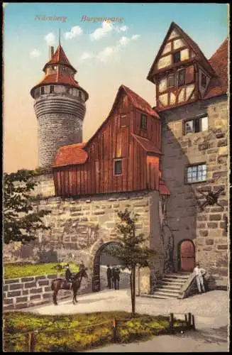Ansichtskarte Nürnberg Nürnberger Burg Burgeingang 1910