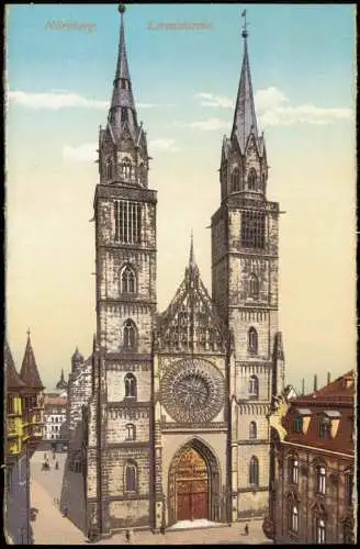 Ansichtskarte Nürnberg Partie an der Lorenzkirche 1910